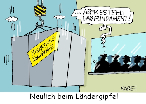 Cartoon: Gipfel (medium) by RABE tagged krise,krisenzeiten,klimakrise,ukrainekrieg,inflation,rückzug,rabe,ralf,böhme,cartoon,karikatur,pressezeichnung,farbcartoon,tagescartoon,migration,bund,länder,ländertreffen,flüchtlingsgipfel,lösungen,kompromiss,denkmal,kran,fundament,grenzkontrollen,bezahlkarte,krise,krisenzeiten,klimakrise,ukrainekrieg,inflation,rückzug,rabe,ralf,böhme,cartoon,karikatur,pressezeichnung,farbcartoon,tagescartoon,migration,bund,länder,ländertreffen,flüchtlingsgipfel,lösungen,kompromiss,denkmal,kran,fundament,grenzkontrollen,bezahlkarte