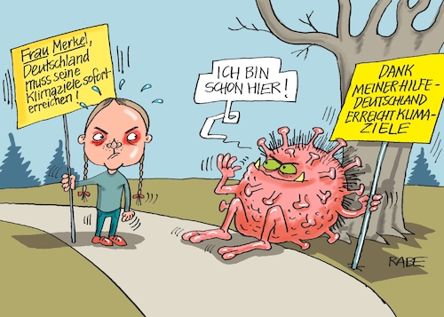 Cartoon: Greta und Igel (medium) by RABE tagged virus,corona,pandemie,coronakrise,rabe,ralf,böhme,cartoon,karikatur,pressezeichnung,farbcartoon,tagescartoon,viren,virenschutz,mundschutz,desinfektion,föderal,föderalismus,ländersache,abstandsregeln,testpflicht,pflichttest,maskenpflicht,merkel,kanzleramt,empfang,klimaaktivisten,greta,thunberg,klimaziele,märchen,hase,igel,gebrüder,grimm,virus,corona,pandemie,coronakrise,rabe,ralf,böhme,cartoon,karikatur,pressezeichnung,farbcartoon,tagescartoon,viren,virenschutz,mundschutz,desinfektion,föderal,föderalismus,ländersache,abstandsregeln,testpflicht,pflichttest,maskenpflicht,merkel,kanzleramt,empfang,klimaaktivisten,greta,thunberg,klimaziele,märchen,hase,igel,gebrüder,grimm