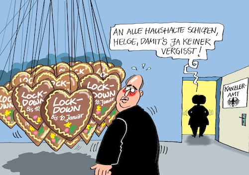 Cartoon: Helge Lebkuchen Braun (medium) by RABE tagged corona,bildung,bildungsminister,kanzleramt,bildungskonferenz,lehrerkonferenz,laptop,ausstatung,digitalisierung,bildungsmonitor,internetzugan,wlan,aufwachen,lockdown,merkel,januar,fallzahlen,rki,coronaregeln,verschärfung,helge,braun,kanzleramtschef,lebkuchen,lebkuchenherzen,pfefferkuchen,pfefferkuchenherzen,weihnachten,corona,bildung,bildungsminister,kanzleramt,bildungskonferenz,lehrerkonferenz,laptop,ausstatung,digitalisierung,bildungsmonitor,internetzugan,wlan,aufwachen,lockdown,merkel,januar,fallzahlen,rki,coronaregeln,verschärfung,helge,braun,kanzleramtschef,lebkuchen,lebkuchenherzen,pfefferkuchen,pfefferkuchenherzen,weihnachten