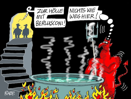 Cartoon: Höllisches (medium) by RABE tagged silvio,berlusconi,italin,bunga,bunge,rabe,ralf,böhme,cartoon,karikatur,pressezeichnung,farbcartoon,tagescartoon,hölle,teufel,tod,silvio,berlusconi,italin,bunga,bunge,rabe,ralf,böhme,cartoon,karikatur,pressezeichnung,farbcartoon,tagescartoon,hölle,teufel,tod