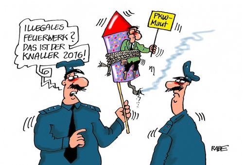 Cartoon: Illegales Feuerwerk (medium) by RABE tagged feuerwerk,illegal,chinaböller,china,kontrollen,grenzkontrollen,zoll,polizei,raketen,knaller,chin,polen,tschechien,rabe,ralf,böhme,cartoon,karikatur,pressezeichnung,farbcartoon,tagescartoon,dobrindt,pkw,maut,österreich,niederlande,csu,beschwerde,feuerwerk,illegal,chinaböller,china,kontrollen,grenzkontrollen,zoll,polizei,raketen,knaller,chin,polen,tschechien,rabe,ralf,böhme,cartoon,karikatur,pressezeichnung,farbcartoon,tagescartoon,dobrindt,pkw,maut,österreich,niederlande,csu,beschwerde