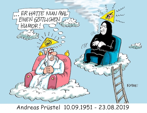 Cartoon: In Verneigung vor Andreas (medium) by RABE tagged andreas,prüstel,zeichner,cartoonist,karikaturist,genie,erinnerung,taz,himmel,gott,humor,herrgott,herr,tod,pressezeichner,eulenspiegel,satiriker,humorist,andreas,prüstel,zeichner,cartoonist,karikaturist,genie,erinnerung,taz,himmel,gott,humor,herrgott,herr,tod,pressezeichner,eulenspiegel,satiriker,humorist