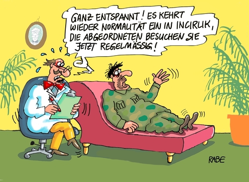 Cartoon: Incirlik (medium) by RABE tagged incirlik,türkei,erdogan,luftwaffenstützpunkt,bundeswehr,natorabe,ralf,böhme,cartoon,karikatur,pressezeichnung,tagescartoon,abgeordnete,bundestag,besuch,delegation,incirlik,türkei,erdogan,luftwaffenstützpunkt,bundeswehr,natorabe,ralf,böhme,cartoon,karikatur,pressezeichnung,tagescartoon,abgeordnete,bundestag,besuch,delegation