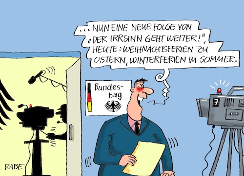 Cartoon: Irrer Irrsinn Folge Eins (medium) by RABE tagged corona,bildung,bildungsminister,kanzleramt,bildungskonferenz,lehrerkonferenz,laptop,ausstatung,digitalisierung,bildungsmonitor,internetzugan,wlan,aufwachen,irrsinn,bundestag,winterferien,sommerferien,weihnachtferien,verlegung,abstandsregeln,maskenpflich,laufrichtung,stosslüften,kamera,staffel,corona,bildung,bildungsminister,kanzleramt,bildungskonferenz,lehrerkonferenz,laptop,ausstatung,digitalisierung,bildungsmonitor,internetzugan,wlan,aufwachen,irrsinn,bundestag,winterferien,sommerferien,weihnachtferien,verlegung,abstandsregeln,maskenpflich,laufrichtung,stosslüften,kamera,staffel