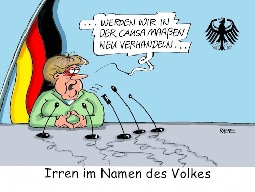 Cartoon: Irrläufer (medium) by RABE tagged maassen,merkel,seehofer,nahles,groko,irrung,causa,neubewertung,verfassungschutz,maassen,merkel,seehofer,nahles,groko,irrung,causa,neubewertung,verfassungschutz