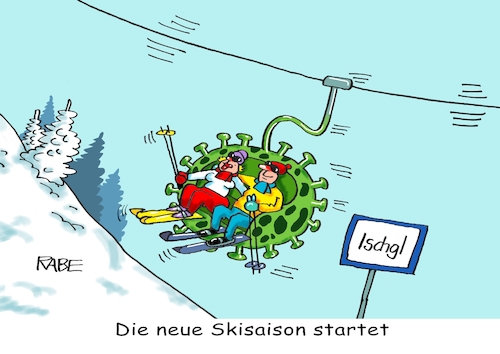 Cartoon: Ischgl geliftet (medium) by RABE tagged corona,bundländerkonferenz,merkel,kanzleramt,lockerungen,stufenplan,öffnungen,lockdown,shutdown,baumärkte,impfdosen,rki,fallzahlen,inzidenzwert,spahn,impfzentren,impfreihenfolge,notbremse,ischgl,österreich,ski,skilift,seilbahn,sesselift,skifahrer,party,skiparty,corona,bundländerkonferenz,merkel,kanzleramt,lockerungen,stufenplan,öffnungen,lockdown,shutdown,baumärkte,impfdosen,rki,fallzahlen,inzidenzwert,spahn,impfzentren,impfreihenfolge,notbremse,ischgl,österreich,ski,skilift,seilbahn,sesselift,skifahrer,party,skiparty