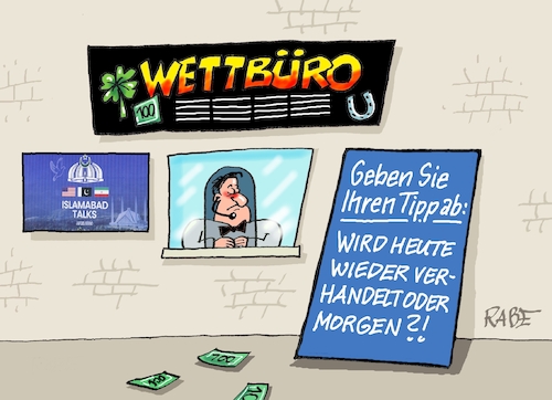 Cartoon: Islamabad (medium) by RABE tagged trump,präsident,usa,donald,einmarsch,erstürmung,cartoon,karikatur,pressezeichnung,rabe,ralf,böhme,farbcartoon,tagescartoon,venezuela,südamerika,maduro,regimewechsel,weltordnung,kongress,völkerrecht,iran,irankrieg,mullahs,pakistan,islamabad,verhandlungen,wettbüro,lotterie,wetteinsatz,wette,trump,präsident,usa,donald,einmarsch,erstürmung,cartoon,karikatur,pressezeichnung,rabe,ralf,böhme,farbcartoon,tagescartoon,venezuela,südamerika,maduro,regimewechsel,weltordnung,kongress,völkerrecht,iran,irankrieg,mullahs,pakistan,islamabad,verhandlungen,wettbüro,lotterie,wetteinsatz,wette