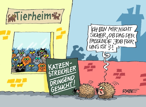 Cartoon: Katzenstreichler (medium) by RABE tagged ampel,ampelregierung,rot,grün,gelb,fdp,spd,grüne,rabe,ralf,böhme,cartoon,karikatur,pressezeichnung,farbcartoon,tagescartoon,inflation,einkommen,rente,rentenpaket,bruch,streit,neuwahlen,tierschutz,tierwohl,tierheim,katzen,hunde,streicheleinheiten,katzenstreichler,ehrenamtliche,igel,stacheltier,tiere,ampel,ampelregierung,rot,grün,gelb,fdp,spd,grüne,rabe,ralf,böhme,cartoon,karikatur,pressezeichnung,farbcartoon,tagescartoon,inflation,einkommen,rente,rentenpaket,bruch,streit,neuwahlen,tierschutz,tierwohl,tierheim,katzen,hunde,streicheleinheiten,katzenstreichler,ehrenamtliche,igel,stacheltier,tiere