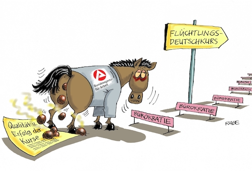 Cartoon: Keine große Hürde (medium) by RABE tagged rechnungshof,bundesrechnungshof,kritik,ba,bundesagentur,für,arbeit,flüchtlingskurse,deutschkurse,integration,bürokratie,flüchtlinge,flüchtlingskrise,steuergelder,rabe,ralf,böhme,cartoon,karikatur,pressezeihnung,farbcartoon,tagescartoon,pferd,gaul,bürohengst,hürde,rechnungshof,bundesrechnungshof,kritik,ba,bundesagentur,für,arbeit,flüchtlingskurse,deutschkurse,integration,bürokratie,flüchtlinge,flüchtlingskrise,steuergelder,rabe,ralf,böhme,cartoon,karikatur,pressezeihnung,farbcartoon,tagescartoon,pferd,gaul,bürohengst,hürde