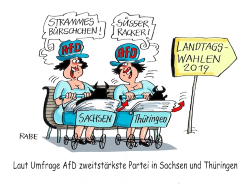 Cartoon: Kleine Racker (medium) by RABE tagged sachsen,thüringen,landtagswahl,afd,umfragewerte,partei,chemnitz,dresden,erfurt,ministerpräsidenten,rabe,ralf,böhme,cartoon,karikatur,pressezeichnung,farbcartoon,tagescartoon,innenminister,flüchtlinge,eskalation,demo,polizeieinsätze,zweitstärkste,baby,kinderwagen,frauen,parkbank,racker,bürschchen,sachsen,thüringen,landtagswahl,afd,umfragewerte,partei,chemnitz,dresden,erfurt,ministerpräsidenten,rabe,ralf,böhme,cartoon,karikatur,pressezeichnung,farbcartoon,tagescartoon,innenminister,flüchtlinge,eskalation,demo,polizeieinsätze,zweitstärkste,baby,kinderwagen,frauen,parkbank,racker,bürschchen