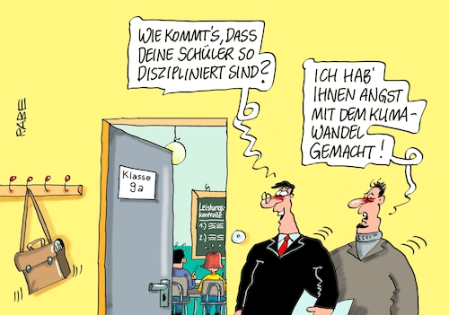 Cartoon: Klimawandelangst (medium) by RABE tagged schulen,bildungswesen,lehrer,schüler,unterricht,gew,rabe,ralf,böhme,cartoon,karikatur,pressezeichnung,farbcartoon,tagescartoon,smartphone,handy,diktat,schulklasse,streik,klima,klimawandel,klimakatastrophe,demo,fridays,for,future,schulschänzer,leistungskontrolle,disziplin,angst,drohung,schulen,bildungswesen,lehrer,schüler,unterricht,gew,rabe,ralf,böhme,cartoon,karikatur,pressezeichnung,farbcartoon,tagescartoon,smartphone,handy,diktat,schulklasse,streik,klima,klimawandel,klimakatastrophe,demo,fridays,for,future,schulschänzer,leistungskontrolle,disziplin,angst,drohung