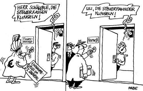 Cartoon: Klingelingeling (medium) by RABE tagged uli,honeß,bayernpräsident,rekordmeister,münchen,präsident,steuern,steuehinterziehung,steuerbetrug,schweiz,konto,finanzamt,rabe,ralf,böhme,cartoon,karikatur,schäuble,fußball,finanzminister,cdu,steuerkassen,steuermehreinnahmen,quartal,einnahmeplus,steuerfahndung,uli,honeß,bayernpräsident,rekordmeister,münchen,präsident,steuern,steuehinterziehung,steuerbetrug,schweiz,konto,finanzamt,rabe,ralf,böhme,cartoon,karikatur,schäuble,fußball,finanzminister,cdu,steuerkassen,steuermehreinnahmen,quartal,einnahmeplus,steuerfahndung