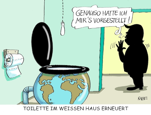 Cartoon: Kloerneuerung (medium) by RABE tagged trump,präsident,weisses,haus,washington,toilette,klo,klodeckel,sanierung,erneuerung,oval,office,rabe,ralf,böhme,cartoon,karikatur,pressezeichnung,farbcartoon,tagescartoon,welt,weltkugel,erde,klobecken,trump,präsident,weisses,haus,washington,toilette,klo,klodeckel,sanierung,erneuerung,oval,office,rabe,ralf,böhme,cartoon,karikatur,pressezeichnung,farbcartoon,tagescartoon,welt,weltkugel,erde,klobecken