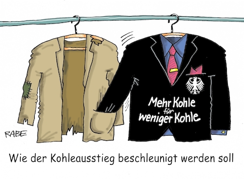 Cartoon: Kohleausstieg (medium) by RABE tagged corona,bundländerkonferenz,merkel,kanzleramt,lockerungen,stufenplan,öffnungen,lockdown,shutdown,baumärkte,impfdosen,rki,fallzahlen,inzidenzwert,spahn,impfzentren,impfreihenfolge,notbremse,energiewende,kohle,kohleausstieg,kohleabbau,braunkohletagebau,kohlekraftwerk,grüne,baerbock,wahlkampf,wahlkampfprogramm,söder,csu,jacket,kleiderbügel,taschen,jackentasche,corona,bundländerkonferenz,merkel,kanzleramt,lockerungen,stufenplan,öffnungen,lockdown,shutdown,baumärkte,impfdosen,rki,fallzahlen,inzidenzwert,spahn,impfzentren,impfreihenfolge,notbremse,energiewende,kohle,kohleausstieg,kohleabbau,braunkohletagebau,kohlekraftwerk,grüne,baerbock,wahlkampf,wahlkampfprogramm,söder,csu,jacket,kleiderbügel,taschen,jackentasche