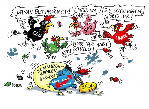 Cartoon: Kommunalwahl Hessen (medium) by RABE tagged hessen,kommunalwahl,afd,rechte,pegida,stimmengewinn,wahlergebnis,flüchtlingskrise,flüchtlingspolitik,rabe,ralf,böhme,cartoon,karikatur,pressezeichnung,farbcartoon,tagescartoon,hühne,hühnerhof,ei,kücken,hessen,kommunalwahl,afd,rechte,pegida,stimmengewinn,wahlergebnis,flüchtlingskrise,flüchtlingspolitik,rabe,ralf,böhme,cartoon,karikatur,pressezeichnung,farbcartoon,tagescartoon,hühne,hühnerhof,ei,kücken