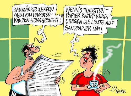 Cartoon: Kratziges (medium) by RABE tagged virus,corona,pandemie,coronakrise,rabe,ralf,böhme,cartoon,karikatur,pressezeichnung,farbcartoon,tagescartoon,viren,virenschutz,mundschutz,desinfektion,föderal,föderalismus,ländersache,toilettenpapier,supermarkt,baumärkte,ansturm,hamsterkauf,sandpapier,heimwerker,virus,corona,pandemie,coronakrise,rabe,ralf,böhme,cartoon,karikatur,pressezeichnung,farbcartoon,tagescartoon,viren,virenschutz,mundschutz,desinfektion,föderal,föderalismus,ländersache,toilettenpapier,supermarkt,baumärkte,ansturm,hamsterkauf,sandpapier,heimwerker