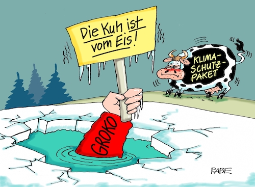 Cartoon: Kuh vom Eis II (medium) by RABE tagged klimawandel,umwelt,umweltministerin,schulze,sp,klimapreis,heizung,auto,rabe,ralf,böhme,cartoon,karikatur,pressezeichnung,farbcartoon,tagescartoon,brücke,bettler,verkehr,klimaprämie,friday,for,future,klimadebatte,klimaschutzpaket,groko,eis,kuh,see,eisdecke,frost,minusgrade,klimawandel,umwelt,umweltministerin,schulze,sp,klimapreis,heizung,auto,rabe,ralf,böhme,cartoon,karikatur,pressezeichnung,farbcartoon,tagescartoon,brücke,bettler,verkehr,klimaprämie,friday,for,future,klimadebatte,klimaschutzpaket,groko,eis,kuh,see,eisdecke,frost,minusgrade