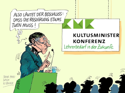 Cartoon: Kultusministerkonferenz (medium) by RABE tagged kultusminister,kultusministerkonferenz,bildungsminister,holter,lehrer,lehrermangel,zukunft,rabe,ralf,böhme,cartoon,karikatur,pressezeichnung,farbcartoon,tagescartoon,lämpel,wilhelm,busch,max,und,moritz,kultusminister,kultusministerkonferenz,bildungsminister,holter,lehrer,lehrermangel,zukunft,rabe,ralf,böhme,cartoon,karikatur,pressezeichnung,farbcartoon,tagescartoon,lämpel,wilhelm,busch,max,und,moritz