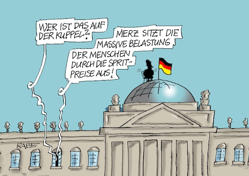 Cartoon: Kuppelaussitzer (medium) by RABE tagged merz,kanzler,koalition,union,spd,klingbeil,cartoon,karikatur,pressezeichnung,farbcartoon,tagescartoon,db,bahn,frühling,frühjahr,frühjahrsputz,ice,zug,blumenkasten,blumenkästen,reichstag,reichtagskuppel,spritpreis,iran,irankrieg,untätigkeit,aussitzer,merz,kanzler,koalition,union,spd,klingbeil,cartoon,karikatur,pressezeichnung,farbcartoon,tagescartoon,db,bahn,frühling,frühjahr,frühjahrsputz,ice,zug,blumenkasten,blumenkästen,reichstag,reichtagskuppel,spritpreis,iran,irankrieg,untätigkeit,aussitzer