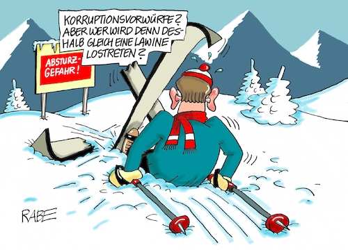 Cartoon: Kurzauftritt (medium) by RABE tagged sebastian,kurz,kanzler,österreich,wien,korruption,korruptionsvorwürfe,rabe,ralf,böhme,cartoon,karikatur,pressezeichnung,farbcartoon,tagescartoon,ski,skifahrer,lawine,absturzgefahr,spitzensalat,sebastian,kurz,kanzler,österreich,wien,korruption,korruptionsvorwürfe,rabe,ralf,böhme,cartoon,karikatur,pressezeichnung,farbcartoon,tagescartoon,ski,skifahrer,lawine,absturzgefahr,spitzensalat