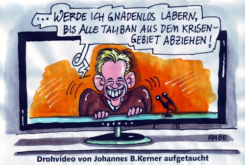 Cartoon: Laberbotschaft (medium) by RABE tagged taliban,krisenherd,zuschauer,labersack,fernsehcrew,blitzbesuch,studio,verteidigungsminister,lifeshow,kamera,talkshow,fernsehshow,flachbilfernseher,tv,mikro,militär,konflikt,guttenberg,afghanistan,kerner,euro,videobotschaft,drohvideo,einschaltquote,einschaltquote,tv,fernesehen,show,videobotschaft,kerner,afghanistan,guttenberg,konflikt,militär,mikro,flachbilfernseher,verteidigungsminister,kamera,talkshow,studio,taliban,krisenherd,zuschauer