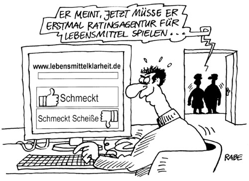 Cartoon: Lebensmittelklarheit (medium) by RABE tagged lebensmittel,lebensmittelklarheit,klarheit,verbraucherschutz,verbraucherschutzministerin,aigner,csu,bayern,nahrungsmittel,supermarkt,dioxyn,schweinegrippe,inhaltsangabe,verpackung,rating,ratingagentur,krise,euro,eu,geschmack,scheiße,pc,rechner,internet,verbraucherportal,portal,lebensmittelpranger,lebensmittelindustrie,essen,lebensmittel,lebensmittelklarheit,klarheit,verbraucherschutzministerin,aigner