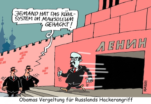 Cartoon: Leninmausoleum Moskau (medium) by RABE tagged vergeltung,hacker,hackerangriff,usa,wahlkampf,putin,russlan,obama,einmischung,rabe,ralf,böhme,cartoon,karikatur,pressezeichnung,farbcartoon,tagescartoon,mausoleum,lenin,moska,roter,platz,oktoberrevolution,sozialismus,kommunismus,vergeltung,hacker,hackerangriff,usa,wahlkampf,putin,russlan,obama,einmischung,rabe,ralf,böhme,cartoon,karikatur,pressezeichnung,farbcartoon,tagescartoon,mausoleum,lenin,moska,roter,platz,oktoberrevolution,sozialismus,kommunismus