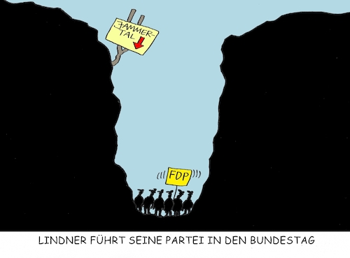 Cartoon: Lindner führt (medium) by RABE tagged fdp,chef,lindner,führung,jammertal,bundestagswahl,bundestag,wahlkampf,rabe,ralf,böhme,cartoon,karikatur,pressezeichnung,farbcartoon,tagescartoon,tal,tiefe,tiefpunkt,hürde,hängepartie,fdp,chef,lindner,führung,jammertal,bundestagswahl,bundestag,wahlkampf,rabe,ralf,böhme,cartoon,karikatur,pressezeichnung,farbcartoon,tagescartoon,tal,tiefe,tiefpunkt,hürde,hängepartie