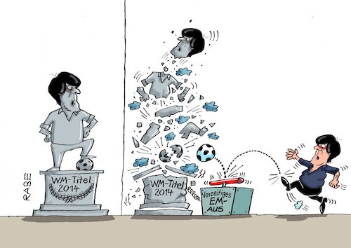 Cartoon: Löw nochmal (medium) by RABE tagged jogi,löw,bundestrainer,nationalef,em,europameisterschaft,fußball,fußballer,sport,wembley,wembleystadion,london,england,deutschland,achtelfinale,ausscheiden,rabe,ralf,böhme,cartoon,karikatur,pressezeichnung,farbcartoon,tagescartoon,denkmal,weltmeistertitel,steine,sprengstoff,explosion,auslöser,zünder,jogi,löw,bundestrainer,nationalef,em,europameisterschaft,fußball,fußballer,sport,wembley,wembleystadion,london,england,deutschland,achtelfinale,ausscheiden,rabe,ralf,böhme,cartoon,karikatur,pressezeichnung,farbcartoon,tagescartoon,denkmal,weltmeistertitel,steine,sprengstoff,explosion,auslöser,zünder