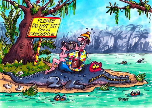 Cartoon: Lustige Schilder im Urlaub (medium) by RABE tagged urlaub,holiday,erholung,foto,fotografie,fotoshooting,fotoapparat,reise,schilder,hinweisschilder,werbeschilder,reklameschilder,achtung,fluss,krokodil,flusskrokodil,salzwasserkrokodil,zähne,urlauber,urwald,sumpflandschaft,australien,afrika,südamerika,bitte,sitzen,nil,nilkrokodil,wasserloch,fotografie,fotoshooting,fotoapparat,schilder,hinweisschilder