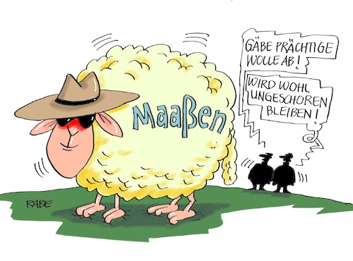 Cartoon: Maaßschaaf (medium) by RABE tagged chemnitz,sachsen,aufmarsch,demo,rabe,ralf,böhme,cartoon,karikatur,pressezeichnung,farbcartoon,tagescartoon,dresden,polizei,merkel,weg,maaßen,präsident,verfassungsschutz,bfv,groko,spd,schaf,scheren,schur,rücktritt,seehofer,chemnitz,sachsen,aufmarsch,demo,rabe,ralf,böhme,cartoon,karikatur,pressezeichnung,farbcartoon,tagescartoon,dresden,polizei,merkel,weg,maaßen,präsident,verfassungsschutz,bfv,groko,spd,schaf,scheren,schur,rücktritt,seehofer