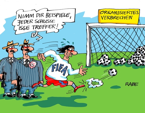 Cartoon: Mafiatreffer (medium) by RABE tagged fifa,blatter,bestechung,festnahmen,katar,russland,präsidentenwahl,justiz,vergabe,ralf,böhme,cartoon,karikatur,pressezeichnung,farbcartoon,tagescartoon,verbrechen,fussball,tor,ball,mafia,mafiamethodenstrafverfahren,wm,em,fifa,blatter,bestechung,festnahmen,katar,russland,präsidentenwahl,justiz,vergabe,ralf,böhme,cartoon,karikatur,pressezeichnung,farbcartoon,tagescartoon,verbrechen,fussball,tor,ball,mafia,mafiamethodenstrafverfahren,wm,em