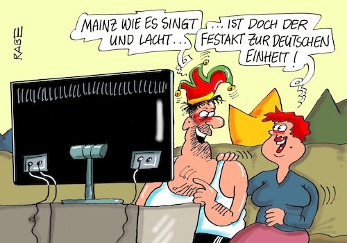 Cartoon: Mainz wie es singt und lacht (medium) by RABE tagged tag,der,deutschen,einheit,feiertag,oktober,fahne,flagge,fahnenstange,michl,ost,west,rabe,ralf,böhme,cartoon,karikatur,pressezeichnung,farbcartoon,tagescartoon,grenze,gräben,einheitsfeier,ossis,wessis,mainz,karneval,einheitsfeierlichkeiten,tag,der,deutschen,einheit,feiertag,oktober,fahne,flagge,fahnenstange,michl,ost,west,rabe,ralf,böhme,cartoon,karikatur,pressezeichnung,farbcartoon,tagescartoon,grenze,gräben,einheitsfeier,ossis,wessis,mainz,karneval,einheitsfeierlichkeiten