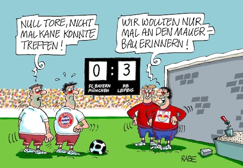 Cartoon: Mauern mit RB Leipzig (medium) by RABE tagged fußball,ball,sport,bundesliga,trainer,fc,bayern,münchen,entlassung,nagelsmann,rabe,ralf,böhme,cartoon,karikatur,pressezeichnung,farbcartoon,tagescartoon,hintertür,tabellenführung,tuchel,trainerwechsel,harry,kane,niederlage,rb,leipzig,tor,mauer,mauerbau,mauerfall,walter,ulbricht,ddr,sed,unrechtsstaat,fußball,ball,sport,bundesliga,trainer,fc,bayern,münchen,entlassung,nagelsmann,rabe,ralf,böhme,cartoon,karikatur,pressezeichnung,farbcartoon,tagescartoon,hintertür,tabellenführung,tuchel,trainerwechsel,harry,kane,niederlage,rb,leipzig,tor,mauer,mauerbau,mauerfall,walter,ulbricht,ddr,sed,unrechtsstaat