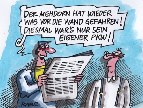 Cartoon: Mehdorn (medium) by RABE tagged bahn,flughafen,flughafenchef,mehdorn,hartmut,unfall,verkehrsunfall,leitplanke,autobahn,rabe,ralf,böhme,cartoon,karikatur,pressezeichnung,farbcartoon,wand,vortsandssitzung,air,berlin,schönefeld,ber,autounfall,bahn,flughafen,flughafenchef,mehdorn,hartmut,unfall,verkehrsunfall,leitplanke,autobahn,rabe,ralf,böhme,cartoon,karikatur,pressezeichnung,farbcartoon,wand,vortsandssitzung,air,berlin,schönefeld,ber,autounfall