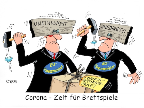 Cartoon: Mensch ärgere dich nicht (medium) by RABE tagged virus,corona,pandemie,coronakrise,rabe,ralf,böhme,cartoon,karikatur,pressezeichnung,farbcartoon,tagescartoon,viren,virenschutz,mundschutz,desinfektion,föderal,föderalismus,ländersache,ausganssperre,kontaktsperre,italien,spanien,griechenland,deutschland,luxemburg,niederlande,hilfspaket,rettungsschirm,coronabonds,eurobonds,euro,brüssel,eu,tagung,finanzminister,finanzchefs,uneinigkeit,olaf,scholz,brett,kopf,nagel,hammer,virus,corona,pandemie,coronakrise,rabe,ralf,böhme,cartoon,karikatur,pressezeichnung,farbcartoon,tagescartoon,viren,virenschutz,mundschutz,desinfektion,föderal,föderalismus,ländersache,ausganssperre,kontaktsperre,italien,spanien,griechenland,deutschland,luxemburg,niederlande,hilfspaket,rettungsschirm,coronabonds,eurobonds,euro,brüssel,eu,tagung,finanzminister,finanzchefs,uneinigkeit,olaf,scholz,brett,kopf,nagel,hammer