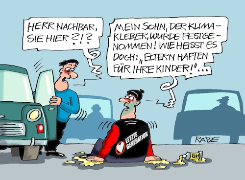 Cartoon: Nachbar schafft (medium) by RABE tagged klima,klimaziele,klimawende,ampel,wissing,streit,umsetzung,rabe,ralf,böhme,cartoon,karikatur,pressezeichnung,farbcartoon,tagescartoon,dürre,klimakatastrophe,wüste,trockenheit,letzte,generation,klimakleber,klimaschützer,klimaaktivisten,nachbar,kleber,klebstoff,tube,leimtube,uhu,pattex,pritt,asphalt,razzia,großrazzia,polizeieinsatz,haft,festnahme,gefängnis,eltern,klima,klimaziele,klimawende,ampel,wissing,streit,umsetzung,rabe,ralf,böhme,cartoon,karikatur,pressezeichnung,farbcartoon,tagescartoon,dürre,klimakatastrophe,wüste,trockenheit,letzte,generation,klimakleber,klimaschützer,klimaaktivisten,nachbar,kleber,klebstoff,tube,leimtube,uhu,pattex,pritt,asphalt,razzia,großrazzia,polizeieinsatz,haft,festnahme,gefängnis,eltern