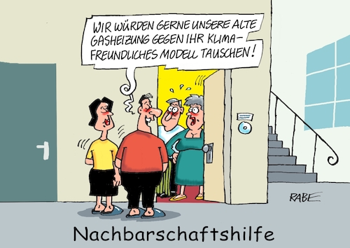 Cartoon: Nachbarschaftshilfen (medium) by RABE tagged gas,gassparen,gasnotstand,gasgeben,sanktionen,gasspeicher,gasheizung,rabe,ralf,böhme,cartoon,karikatur,pressezeichnung,farbcartoon,tagescartoon,robert,habeck,putin,ukrainekrieg,wumms,doppelwumms,heizwende,heizungstausch,heizungsverbot,grüne,ölheizung,wärmepumpen,nachbarn,nachbarschaftshilfe,verbot,gas,gassparen,gasnotstand,gasgeben,sanktionen,gasspeicher,gasheizung,rabe,ralf,böhme,cartoon,karikatur,pressezeichnung,farbcartoon,tagescartoon,robert,habeck,putin,ukrainekrieg,wumms,doppelwumms,heizwende,heizungstausch,heizungsverbot,grüne,ölheizung,wärmepumpen,nachbarn,nachbarschaftshilfe,verbot