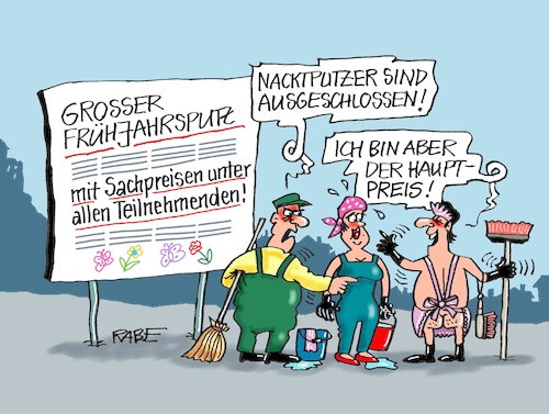 Cartoon: Nacktputzer (medium) by RABE tagged frühling,frühjahr,frühlingsanfang,frühjahrsputz,rabe,ralf,böhme,cartoon,karikatur,pressezeichnung,farbcartoon,tagescartoon,putzkolonne,putzteufel,putzer,nacktputzer,frühling,frühjahr,frühlingsanfang,frühjahrsputz,rabe,ralf,böhme,cartoon,karikatur,pressezeichnung,farbcartoon,tagescartoon,putzkolonne,putzteufel,putzer,nacktputzer