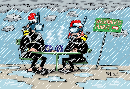 Cartoon: Nasse Weihnacht (medium) by RABE tagged weihnachten,weihnachtsmann,nikolaus,nikolaustag,stiefel,nikolausstiefelmichel,cartoon,karikatur,pressezeichnung,farbcartoon,tagescartoon,rute,besen,geschenke,dezember,weihnachtsmarkt,glühwein,wasser,pfützen,regen,taucher,taucheranzug,taucherflossen,taucherbrille,regentief,hochwasser,klimawandel,weihnachten,weihnachtsmann,nikolaus,nikolaustag,stiefel,nikolausstiefelmichel,cartoon,karikatur,pressezeichnung,farbcartoon,tagescartoon,rute,besen,geschenke,dezember,weihnachtsmarkt,glühwein,wasser,pfützen,regen,taucher,taucheranzug,taucherflossen,taucherbrille,regentief,hochwasser,klimawandel