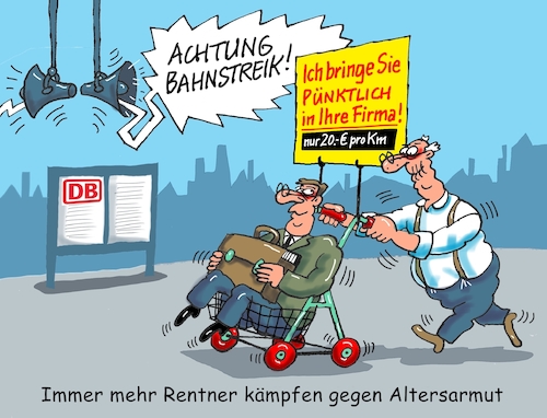 Cartoon: Nochmal Rentner (medium) by RABE tagged bahn,db,bahnkunden,fahrpreis,fahrpreiserhöhung,rabe,ralf,böhme,cartoon,karikatur,pressezeichnung,farbcartoon,tagescartoon,schnellzug,bahnticket,schlusslicht,passagiere,bahnreisende,streik,bahnstreik,gewerkschaften,warnstreik,weselsky,rente,rentner,altersarmut,rollator,rentenaufbesserung,bahn,db,bahnkunden,fahrpreis,fahrpreiserhöhung,rabe,ralf,böhme,cartoon,karikatur,pressezeichnung,farbcartoon,tagescartoon,schnellzug,bahnticket,schlusslicht,passagiere,bahnreisende,streik,bahnstreik,gewerkschaften,warnstreik,weselsky,rente,rentner,altersarmut,rollator,rentenaufbesserung