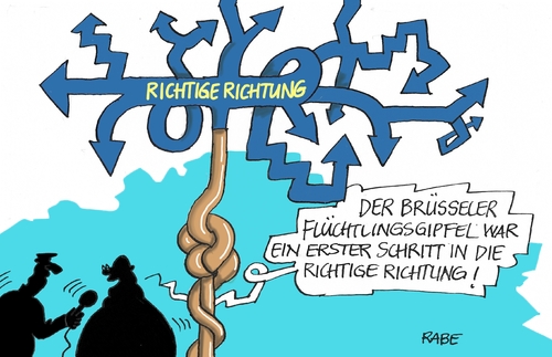 Cartoon: Nochmal Uneinigkeit (medium) by RABE tagged eu,europa,brüssel,flüchtlingsgipfel,flüchtlingskrise,flüchtlingsstrom,balkanroute,rabe,ralf,böhme,cartoon,karikatur,pressezeichnung,farbcartoon,tagescartoon,wegweiser,altmaier,richtung,pfeile,uneinigkeitt,eu,europa,brüssel,flüchtlingsgipfel,flüchtlingskrise,flüchtlingsstrom,balkanroute,rabe,ralf,böhme,cartoon,karikatur,pressezeichnung,farbcartoon,tagescartoon,wegweiser,altmaier,richtung,pfeile,uneinigkeitt