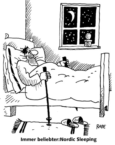 Cartoon: Nordic Sleeping (medium) by RABE tagged walking,sleeping,nordic,nordicwalking,nordicsleeping,schlafen,laufen,bett,stöcke,walkingstöcke,laufstöcke,bettdecke,schlaf,schlafzimmer,nacht,mond,mondschein,fitness,lauftraining,gesundheit,laufband,waldlauf,ausdauersportart,sport,ausdauerlauf,lauftechnik,stockgank,stocklauf,kondition,gummipuffer,laufschuhe,sportbekleidung,nordic walking,schlafen,schlafwandler,nordic,walking