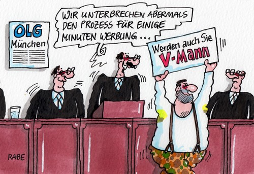 Cartoon: NSU-Prozess (medium) by RABE tagged nsu,prozess,münchen,olg,zschäpe,terrortrio,dönermorde,mittäterin,lostrommel,rane,ralf,böhme,cartoon,karikatur,pressezeichnung,terrorgruppe,verbrechensserie,neaonazi,hauptangeklagte,nazi,beate,justiz,gericht,gerichtssaal,helfer,kleinunternehmer,türken,griechen,presse,presseplätze,medien,medienvertreter,polizei,bombenanschläge,terror,nsu,prozess,münchen,olg,zschäpe,terrortrio,dönermorde,mittäterin,lostrommel,rane,ralf,böhme,cartoon,karikatur,pressezeichnung,terrorgruppe,verbrechensserie,neaonazi,hauptangeklagte,nazi,beate,justiz,gericht,gerichtssaal,helfer,kleinunternehmer,türken,griechen,presse,presseplätze,medien,medienvertreter,polizei,bombenanschläge,terror