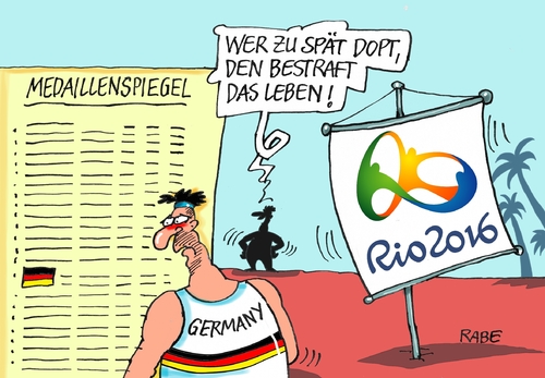 Cartoon: Olympiadoping (medium) by RABE tagged rio,sommerspiele,olympia,plympiade,finanzen,finanzlöcher,pleite,finanzminister,rabe,ralf,böhme,cartoon,karikatur,pressezeichnung,farbcartoon,tagescartoon,ringe,doping,deutschland,medaillen,medaillenspiegel,rio,sommerspiele,olympia,plympiade,finanzen,finanzlöcher,pleite,finanzminister,rabe,ralf,böhme,cartoon,karikatur,pressezeichnung,farbcartoon,tagescartoon,ringe,doping,deutschland,medaillen,medaillenspiegel