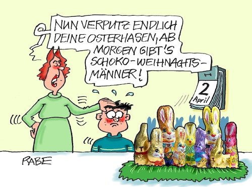 Cartoon: Osterhasi (medium) by RABE tagged osstern,osterhase,ostereier,osterkorb,ostergras,osterhenne,rabe,ralf,böhme,cartoon,karikatur,pressezeichnung,farbcartoon,tagescartoon,schokohasen,schokoweihnachtsmänner,schokolade,kaufhalle,regale,aufesser,esser,staniolfolie,osstern,osterhase,ostereier,osterkorb,ostergras,osterhenne,rabe,ralf,böhme,cartoon,karikatur,pressezeichnung,farbcartoon,tagescartoon,schokohasen,schokoweihnachtsmänner,schokolade,kaufhalle,regale,aufesser,esser,staniolfolie