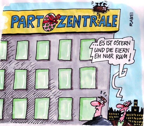 Cartoon: Parteigeeier (medium) by RABE tagged parteizentrale,parteigebäude,parteivorsitz,parteivortand,parteibuch,parteienstreit,parteivorsitzender,cdu,spd,fdp,csu,linke,grüne,krise,euro,kanzlerin,bundesregierung,merkel,mann,männer,firmirung,leuchtschrift,leuchtreklame,leuchtwerbung,großbuchstaben,ostern,osterei,osterhase,osterfest,osternest,vögel,vogelnest,hausfassade,parteienwahl,zentrale,zentralvorstand,zentralorgan,parteispendenaffäre,parteizentrale,parteigebäude,parteivorsitz,parteivortand,parteibuch,ostern,spd,fdp,cdu,partei