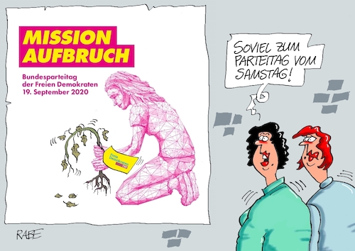 Cartoon: Parteitagsergebnis (medium) by RABE tagged fdp,christian,lindner,bundesparteitag,mission,aufbruch,aufbruchstimmung,plakat,pflänzchen,rabe,ralf,böhme,cartoon,karikatur,pressezeichnung,farbcartoon,tagescartoon,kemmerich,thüringen,vizevorsitzende,neuaufstellung,bundestagswahl,liberale,fdp,christian,lindner,bundesparteitag,mission,aufbruch,aufbruchstimmung,plakat,pflänzchen,rabe,ralf,böhme,cartoon,karikatur,pressezeichnung,farbcartoon,tagescartoon,kemmerich,thüringen,vizevorsitzende,neuaufstellung,bundestagswahl,liberale