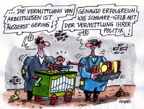 Cartoon: Politikverdrossenheit (medium) by RABE tagged arbeitslosigkeit,sozialhilfe,arbeitslosenstatistik,arbeitslosenvermittlung,arbeitsamt,jobsuche,krise,arbeitsplatz,euro,gehalt,bundesregierung,sozialministerium,bettler,fußgängerzone,leierkasten,affe,bauchladen,bürsten,musik,hut,schwarzgelb,koalition,arbeitslosigkeit,sozialhilfe,arbeitslosenstatistik,arbeitslosenvermittlung,arbeitsamt,jobsuche,krise,gehalt,bundesregierung,bettler,armut,arm,job,arbeit