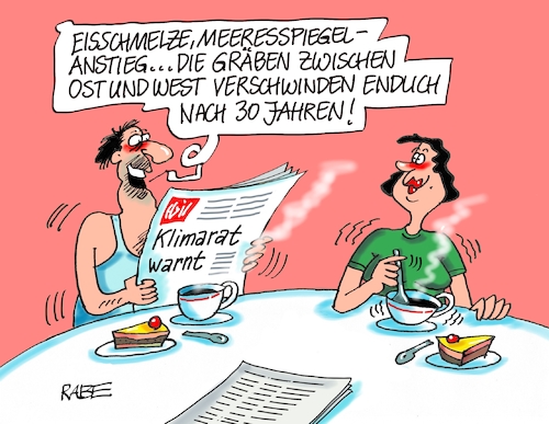 Cartoon: Positiver Klimawandel (medium) by RABE tagged klimawandel,umwelt,umweltministerin,schulze,sp,klimapreis,heizung,auto,rabe,ralf,böhme,cartoon,karikatur,pressezeichnung,farbcartoon,tagescartoon,brücke,bettler,verkehr,klimaprämie,friday,for,future,klimarat,warnung,eisschmelze,meeresspiegelanstieg,überschwemmung,gräben,ost,west,mauerfall,ossi,wessi,bundesländer,ostdeutsche,westdeutsche,klimawandel,umwelt,umweltministerin,schulze,sp,klimapreis,heizung,auto,rabe,ralf,böhme,cartoon,karikatur,pressezeichnung,farbcartoon,tagescartoon,brücke,bettler,verkehr,klimaprämie,friday,for,future,klimarat,warnung,eisschmelze,meeresspiegelanstieg,überschwemmung,gräben,ost,west,mauerfall,ossi,wessi,bundesländer,ostdeutsche,westdeutsche